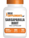 BulkSupplements.com Sarsaparilla Root Extract Capsules - Sarsaparilla Supplement, Sarsaparilla Root 1000mg, Herbal Supplement - Gluten Free, 2 Capsules per Serving, 360 Count (Pack of 1)