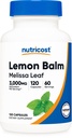 Nutricost Lemon Balm Extract 120 Capsules for 60 Servings Per Bottle | Melissa Leaf Lemon Balm Extract, Vegan