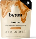Beam Dream Sleep Powder, L-Theanine, Apigenin, Reishi y Magnesium, Third Party Tested Natural Sleep Aid &amp; Sleep Supplement for Deep Sleep, Relax and Recovery, Natural Sleep Support, 30 Servings