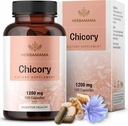HERBAMAMA Chicory Root Fiber Capsules - 1200mg Chicory Root Powder para Gut Cleanse & Digestive Support - Vegan, Non-GMO Inulin Prebiotic Fiber Supplement