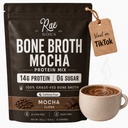 Bone Broth Hot Chocolate Protein Powder Starter, 14g Grass-Fed Protein, 10g+ Collagen, Dairy Free, Gluten Free, Organic, 0g Sugar, Bold Mocha, 12 Servings
