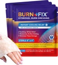 BurnFix® - 4 Pack-Burn Gel Dressing 4 x 4" Burn Care Cream Tratamiento de primeros auxilios. Alivio inmediato del dolor Hydrogel Burn Dressing para 1er, 2do Grado Burns, Razor & Sunburns for Home, Work, Fire, EMS