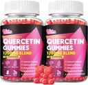 Quercetina Gummies - Quercetina con Vitamina C y Zinc + Bromelaína + Elderberry + Vitamina D3-1200mg Quercetina Suplementos para Niños y Adultos Inmunity &amp; Allergy Support (2 Pack)