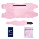 Castor Oil Pack Wrap Kit for Abdomen - Reusable Castor Oil Compress Set, Seamless Leak-Resistant 4-Layer Design with Waist & Neck Wrap for Women & Men - Includes Hot/Cold Pack & Laundry Bag - Pink S/M