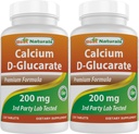 Best Naturals Calcium D-Glucarate 200 mg 120 Tablets (Pack of 2)