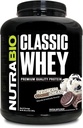NutraBio Classic Whey Protein Powder- Full-Spectrum Amino Acid Profile - No Fillers, Colores artificiales, conservadores - Indice bajo de glicemia - Crema de hielo Cookie Dream, 5 libras