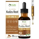 Kudzu Root Liquid Drops, 7-in-1 Herbal Liquid w/Milk Thistle & Hovenia Dulcis for Liver Health & Detox Support, Non-GMO, 100% Vegan Tincture. 2 oz