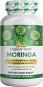 Orgánica Veda Moringa Leaf Capsules 1000mg, 120 Conde - Pura Moringa Pura Moringa Oleifera Hoja entera Suplemento Verde Super Alimento - Boost Energy, Health, Wellbeing & Antioxidants Rich