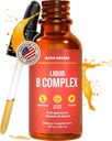 Vitamin B Complex Liquid Drops - Strength Sublingual Formula, Maximizes Absorption & Boosts Energy - B1, B2, B3, B5, B6, B7, B9, B12 - Natural Vegan Supplement for Immunity (B Complex)