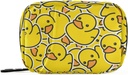 Pill Box Yellow Duck Cartoon 7 Day Pill Case Travel Pill Organizer Bag with Zipper Portable Weekly Vitamin Medicine Supplement Holder Pouch Bag