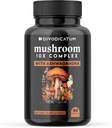 Suplemento del Complejo de Setas Orgánicos con Ashwagandha. Mane, Reishi, Cordyceps, Chaga, Turquía Tail &amp; More - Focus, Energy y Brain Booster (90 Cuenta)