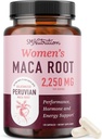 Orgánica Maca Root Capsules for Women ← Peruana Maca 2250MG Extra Strength ¦ Red, Negro &amp; Amarillo Root Powder with Black Pepper ← Herbal Supplement to Support Energy &amp; Hormone Balance latitud 120