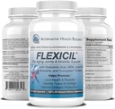 Flexicil Advanced Joint Mobility & Support TEN Glucosamine, Chondroitin, MSM, Hyaluronic Acid, Turmeric, Boswellia ANTE Broad-Spectrum Bio-Enhanced Ingredients TEN 120 Vege-Capsules TEN 30-Day Supply