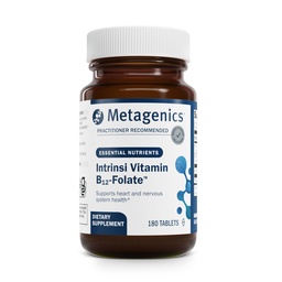 Metagenics Intrinsi Vitamin B12-Folate - with Methylcobalamin, L-5-MTHF & Factor Intrínseco - Apoya el metabolismo energético, sistema nervioso " salud cardíaca - libre de gluten - 180 Tabletas