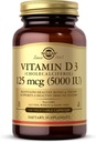 Solgar Vitamina D3 (Cholecalciferol) 125 mcg (5000 UI), 120 cápsulas vegetales - Ayuda a mantener los huesos saludables " dientes - Apoyo al sistema inmunológico - No GMO, libre de gluten, libre de lácteos, Kosher - 120 piezas