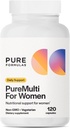 PureFormulas PureMulti for Women - Integral Multivitamin for Women with Essential Nutrients and Herbal Support Womens Daily Multivitamins for Nutritional Support Non-GMO - 120 Capsules