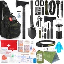 Survival Kit, 268 Pcs Emergency Survival Gear and Equipment Supplies with First Aid Kit, Camping Axe, Headlamp, Crossbody Bag for Camping Hiking, Hunting, Gift for Christmas Men, Dads, Black Como