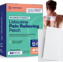 WELMATE - 4% Lidocaine Numbing Patch - Maximum Strength - Temporary Relief of Pain, Back, Neck, hombros, rodillas, codos, esquíes menores Irritations - Analgésico tópico Descentrado - 30 ct