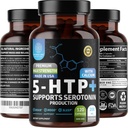 N1N Premium 5-HTP 200mg Plus Calcium, Hecho de Griffonia Seed Extracto, No GMO y Gluten Gratis, 120 Caps
