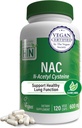 Health Thru Nutrition NAC N-Acetyl-Cysteine 600mg 120 Capsules  Vegan Certified ← Purest NAC Supplement  Support Healthy Lung Liver Functions " Cellular Health ← Non-GMO Soy " Gluten Free