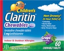 Niños Claritin Chewables 24 HR Children Allergy Medicine, Grape, 60 Cuenta