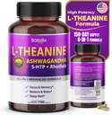 Sotalix L-Theanine Suplemento con Ashwagandha 5-HTP + Rhodiola - Focus " Memory, Restore " Relax, Sleep Quality - USA Hecho " Tested (150 Cuentas)