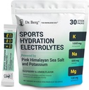Dr. Berg Sports Hydration Electrolytes Powder w/More Salt (Pink Himalayan) - 30 Keto Electrolytes Powder Packets w/a Delicious Salty Raspberry & Lemon Flavor - Incluye 1000 mg de Potasio