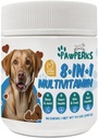 8-en-1 Multivitamina de perros – Glucosamina para la salud conjunta, probióticos y enzimas digestivas – Suplemento libre de grano para la piel, la carne y el apoyo inmunológico – sabor de pollo – 90 Chews
