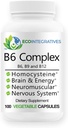 B6 Complejo Vegan Vitamina B6, B9 Folate, B12 Metilcobalamina Apoyo Cardiovascular, Neuromuscular, Nervous System, Homocysteine, Energy, Blood Cell & Bone Health 100 Caps