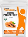 BulkSupplements.com Polvo de Fruta Papaya Orgánica - Polvo Saborante, Fuente de Carica Papaya Fruit - Gluten Free, 3g por Serving, 500g (1.1 lbs) (Pack of 1)