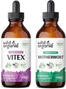Wild &amp; Organic Vitex Tincture 4 fl oz &amp; Motherwort Tincture 4 fl oz