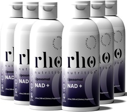 Rho Nutrition Liposomal NAD+ – Suplemento líquido diseñado para ayudar a la absorción – Forma activa de NAD+ Ayuda a apoyar la salud celular normal, envejecimiento saludable, metabolismo energético y vitalidad – 6 Pack