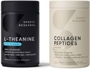 Collagen Peptides Hidrolyzed Tipo 1 & 3 Powder Protein Suplemento Easy Mixing Vital Nutrients " Proteins and Double Strength L-Theanine Supplement for Focus, Relaxation " Alertness