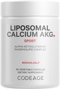 Codeage Liposomal Calcium AKG Supplement - Calcium Alpha-Ketoglutarate - 2-Month Supply - Entrega Liposomal - 1 Cápsula Por Serving - Non-GMO, Gluten-Free - 60 Cápsulas