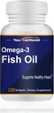 Omega-3 aceite de pescado 1000 mg, salud cardíaca, 120 softgels