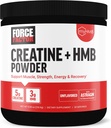Factor de fuerza Cretina HMB Powder, 5g Cretina Monohydrate + 3g miHMB para el crecimiento muscular, fuerza, energía &amp; recuperación, con AstraGin para la absorción aumentada, desarmado, 30 servicios