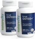 NatureCity True-Osteo+ Bone Support with Ashwagandha – for Strength & Density – Plant-Based Calcium with Organic AlgaeCal, Magnesium, Vitamin D3, K2, Silicon & Stress Support ← 240 Veggie Capsules