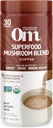 OM MUSHROOM SUPERFOOD Coffee Blend – Organic Arabica with Lion’s Mane, Cordyceps, Reishi, Turkey Tail & Ginkgo – Apoya Energía, Focus & Clarity – 6.24 oz Canister (30 Serviciones)