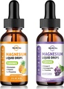 2 Pack Magnesium Complex Liquid Drops Pineapple &amp; Grape Flavor