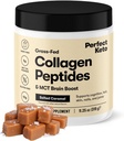 Perfect Keto Collagen Peptides Protein Powder con aceite MCT, Collagen hidrolizado, Tipo I & III Suplemento, Gluten Free Grass Fed, Low Carb, Keto Coffee Creamer, Collagen for Women &amp; Hombre, Salted Caramel