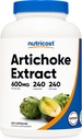 Nutricost Artichoke Extracto 600mg, 240 cápsulas vegetarianas - Gluten Free, Non-GMO