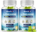 L-Theanine Gummies 400mg, suplemento de Theanine Chewable para adultos &amp; niños 4+, Alivio de estrés natural, zzZ & Focus Suplemento, Vegan, Sugar bajo, No-Drowsy, Sabor de limón, 120 Chewables