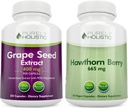 Puramente Holistic Grape Seed Extract 400mg + Hawthorn Berry 665mg Bundle - 400 cápsulas Vegan - Hecho en EE.UU.