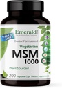 EMERALD LABS MSM 1000mg - Joint, Liver &amp; Immune Support Supplement with Methylsulfonylmethane - Gluten-Free &amp; Additive-Free - 200 Vegetable Capsules (Up to 100-Day Supply)