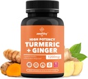 Turmeric + jengibre cápsulas 1200mg ← Confort Conjunto, Inflamación Apoyo &amp; Salud Digestiva* Silencio 180 Conde ← Zealthy Life High Potency Turmeric Ginger Suplemento Silencioso 1200mg