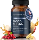 Mt. Angel Vitaminas Sangre Sugar Suplemento - Suplemento natural con Pysllium Husk, Berberina con canela de Ceylán, y vinagre de sidra de manzana - soporta los niveles saludables de azúcar en sangre - 60 cápsulas