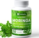 Moringa Capsules soportar 150 cápsulas sometidas Moringa Oleifera sometida 10,000mg sometida 100% Pura &amp; Natural eterna No-GMO y Gluten Suplemento gratuito TEN Completa Superalimentos Verdes Silencio Moringa Extract Powder