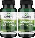 Extracto de la hoja de espinacas Swanson - Suplemento Herbal Promoción de la salud general - Green Foods Fórmula w/Beneficial Thylakoids " Chlorophyll - (60 cápsulas de verduras, 650 mg cada uno) (2 Pack)