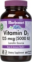 Bluebonnet Nutrition Vitamin D3 5000 UI Vegetable Capsule, Aids in Muscle & Skeletal Growth, Cholecalciferol from Lanolin, D3, Non GMO, Gluten Free, Soy Free, Milk Free, Kosher, 60 Count