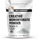 It's Just! - Creatine Monohydrate Powder, Pure Creatine Powder, Made in USA, 3rd Party Lab Tested, 5g Per Serving, Scoop Included, No Fillers, No Added Flavor (Unflavored, 500g / 100 Servings)
